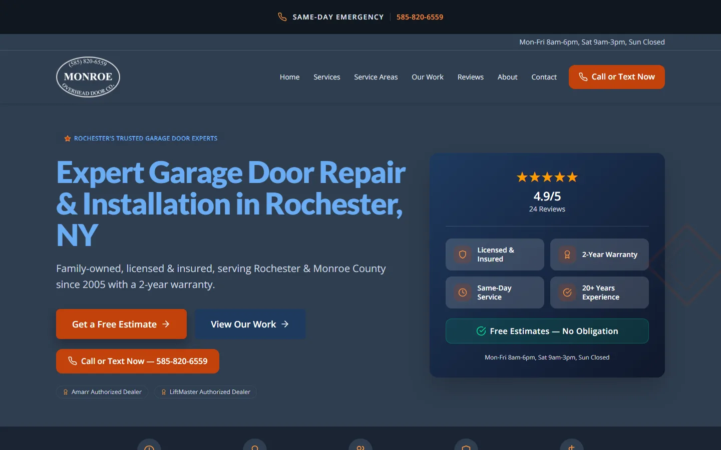 Monroe Overhead Door homepage